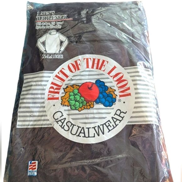 Fruit of the loom Men's gray turtleneck 90s vintage NIP‎ - Picture 1 of 11